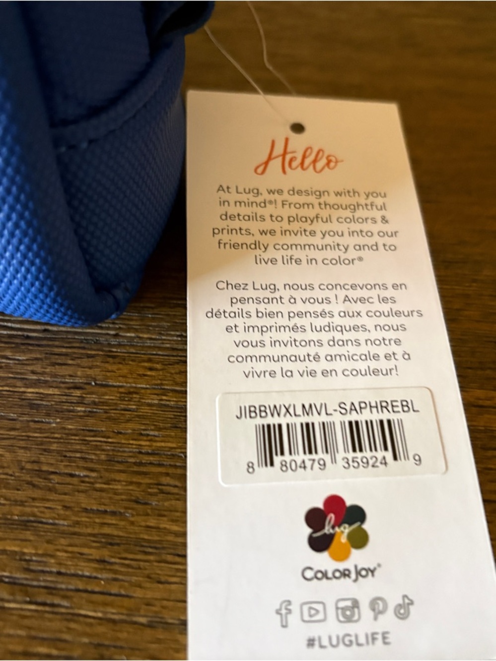 Lug Jib Matte Luxe Vegan Leather. Sapphire blue. NWT - Picture 4 of 6